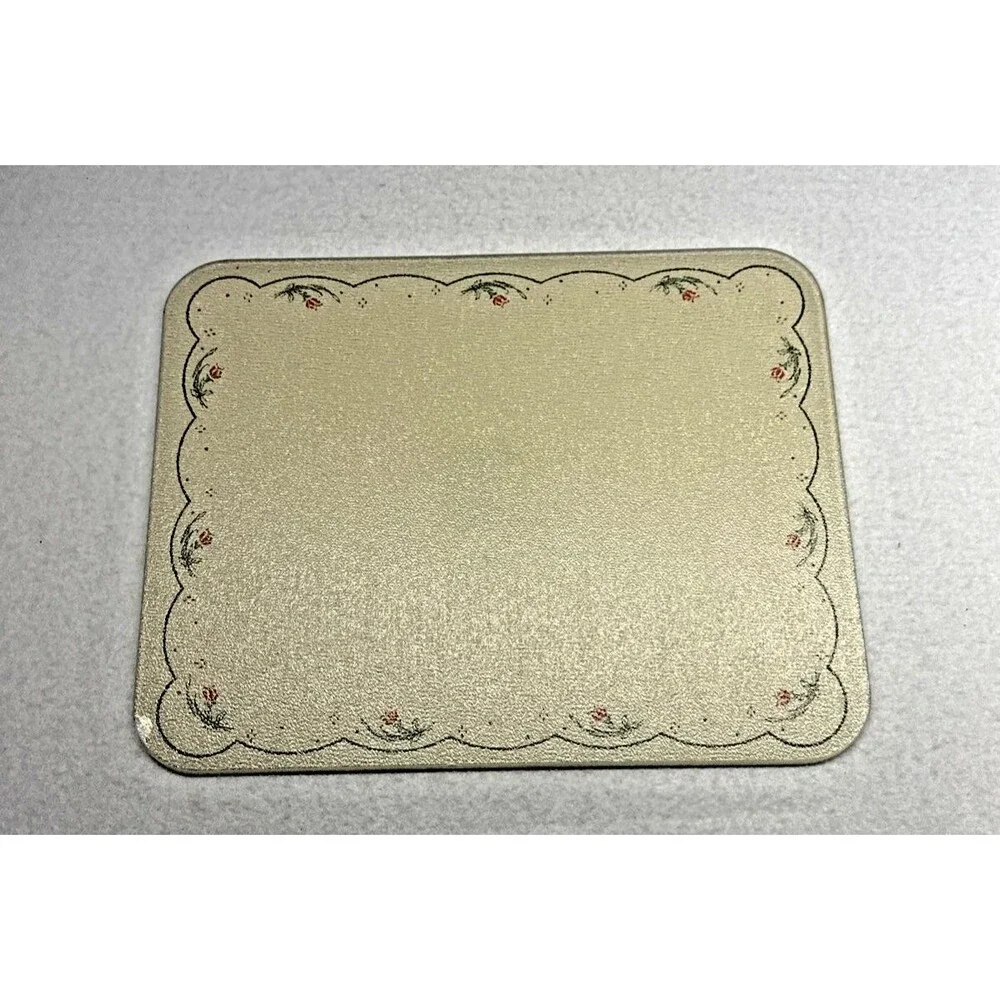 Corning Calico Rose C-15-73 Counter Saver Glass Cutting Board 12x15 Vintage 80s